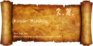 Kosár Mihály névjegykártya