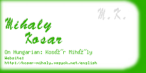 mihaly kosar business card